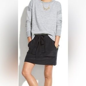 Madewell| Black Mini Lookout Silk Skirt| Medium